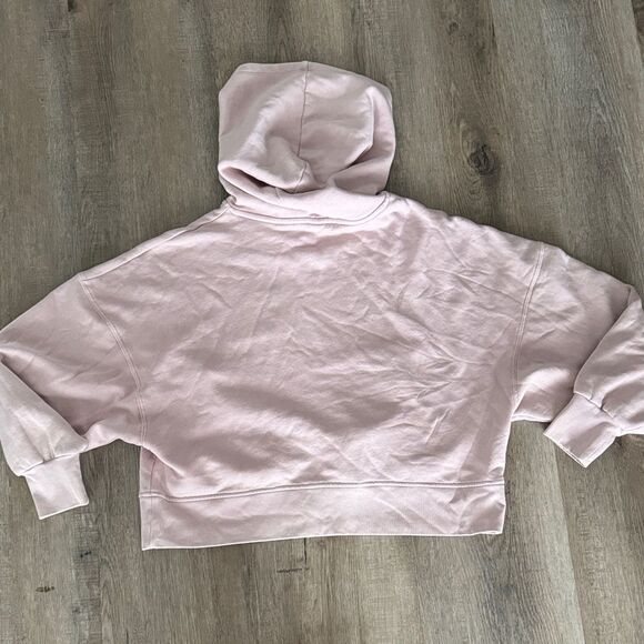 New Wild Fable Light Dusty Pink Zip-Up Hoodie Oversized Cropped size L - Picture 4 of 4